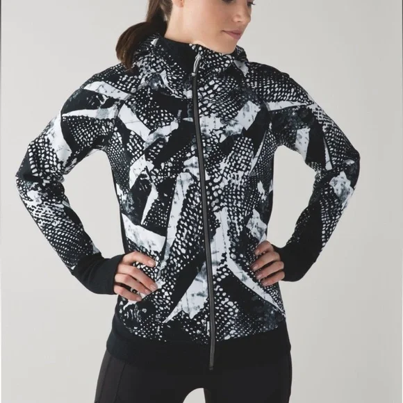 Lululemon Scuba Hoodie III Static Mist White Black/Black Size 8 - Picture 8 of 9